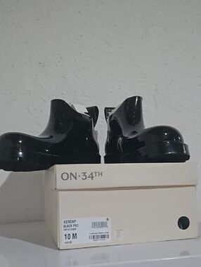 ON·34TH Women's Black PVC Winter Rain Boots - Verdap